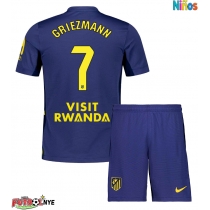 Camiseta Atletico Madrid Antoine Griezmann #7 Visitante Equipación para niños 2025-26 manga corta (+ pantalones cortos)